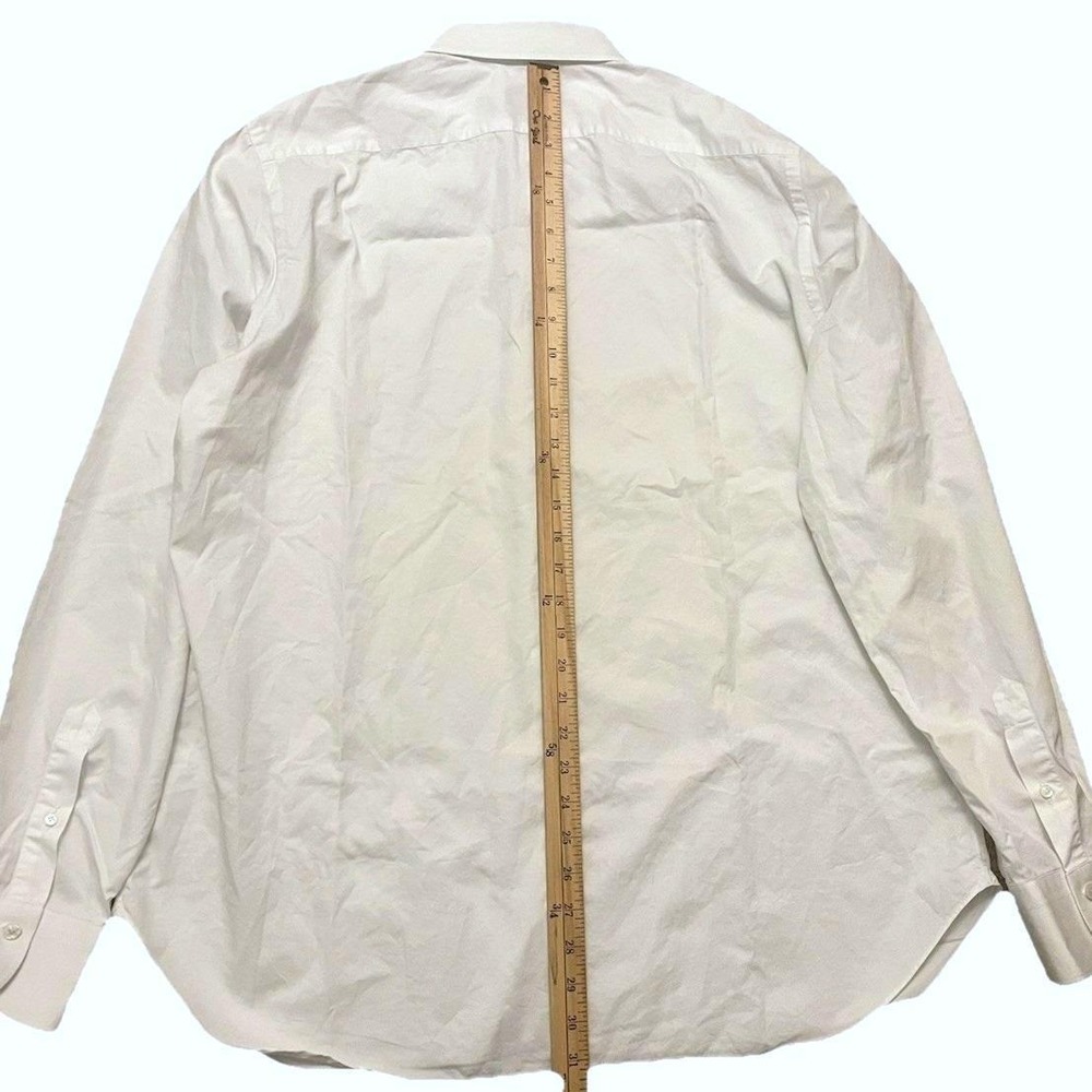 Finamore Napoli Alumo Swiss 100% Cotton White Dress Shirt Men XL 17 Made Italy - Picture 14 of 16